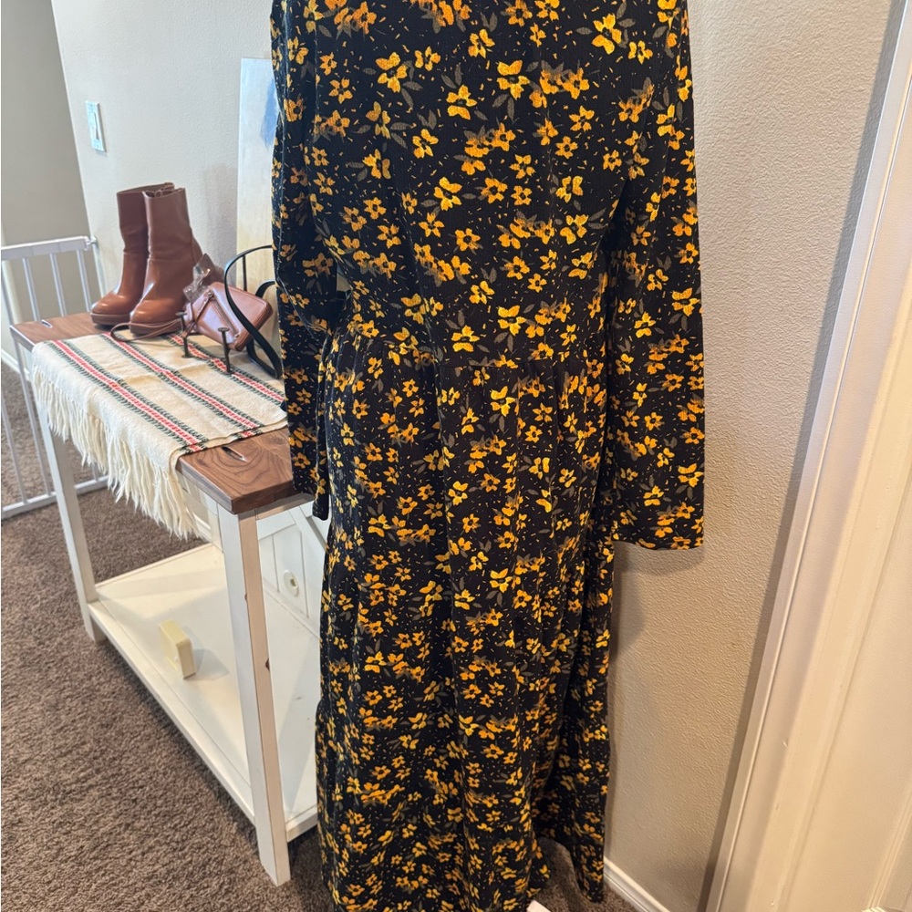 Free People Black Floral Long Sleeve Dress - Picture 10 of 12